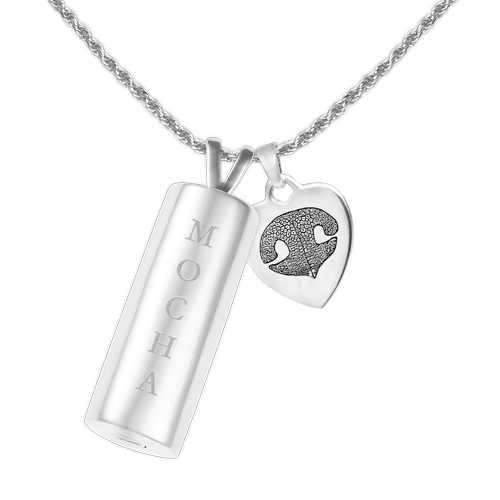 Pet Personalized Cylinder and Petite Charm Memory Set