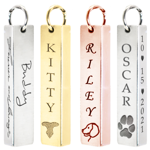 Pet Personalized Vertical Bar Pendant - Chamber