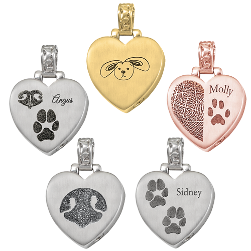 Pet Personalized Heart with Filigree Bail